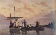 Francois Bocion The Artist with His Family Fishing at the Lake of Geneva (nn02) France oil painting reproduction